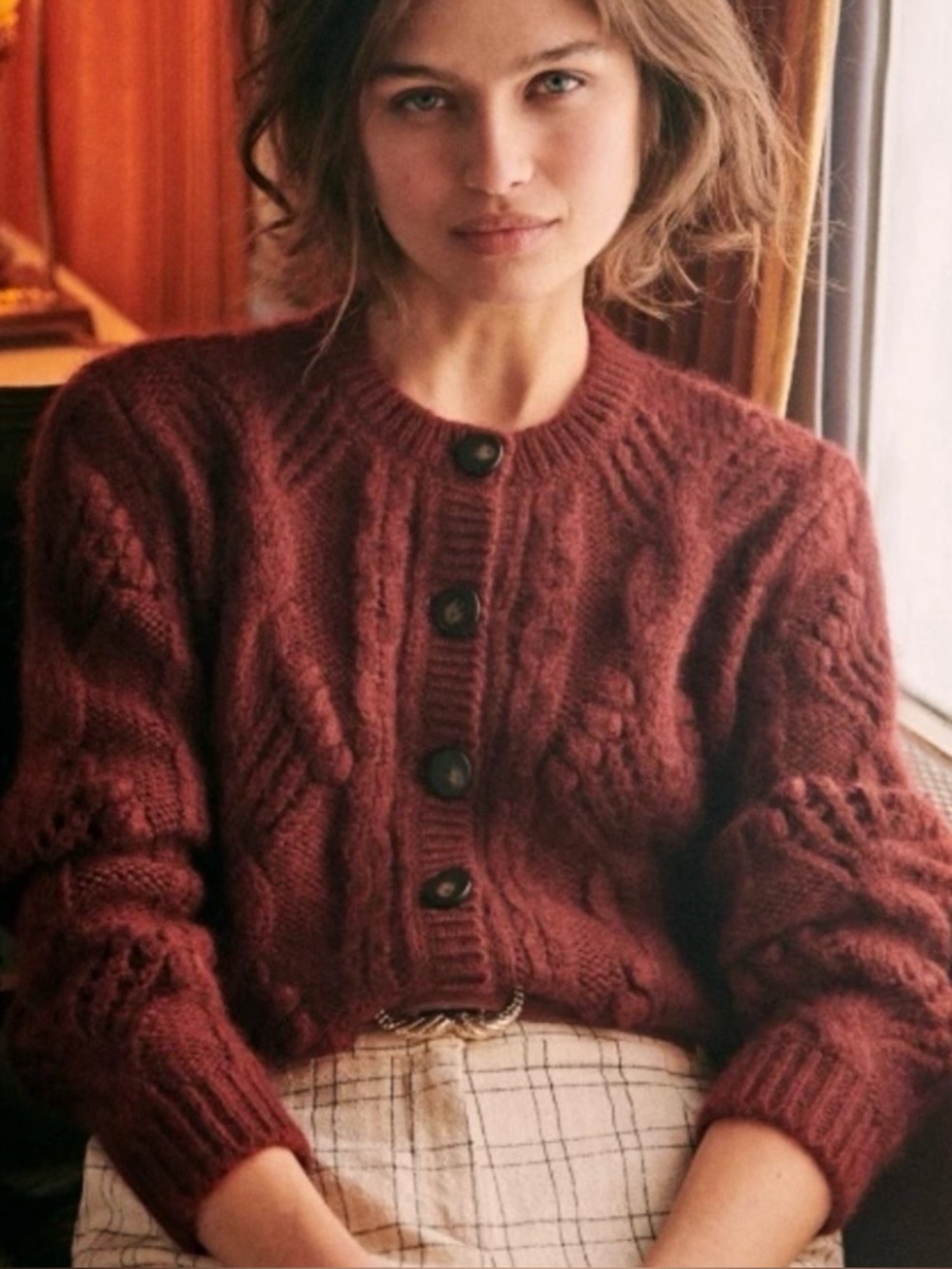 Sezane Eugenie Jumper /
Sweater, size XS,
Burgundy